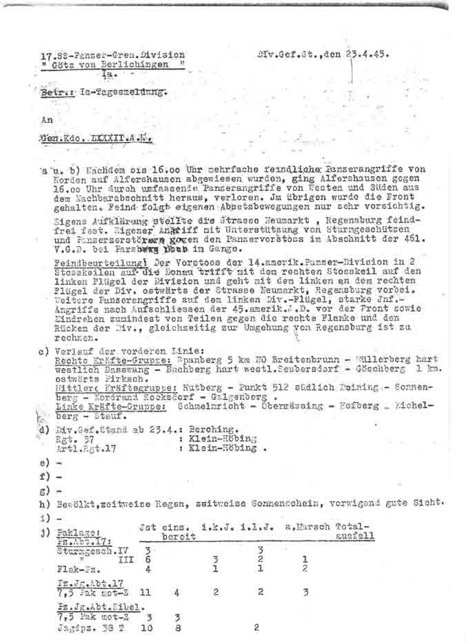 Divisionsbefehl vom 17